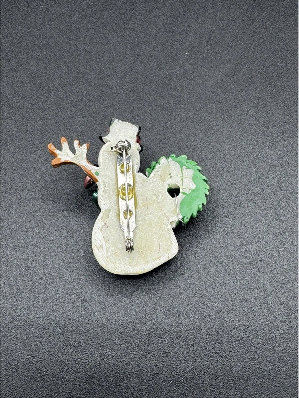 Snowman Christmas Enamel Brooch Pin Crystal Multicolor Wreath Light Strand